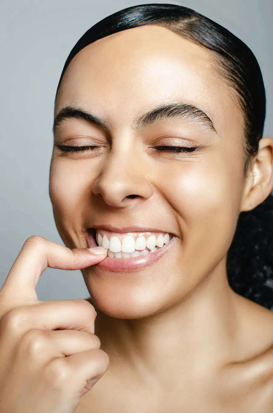 Patient smiling with natural teeth